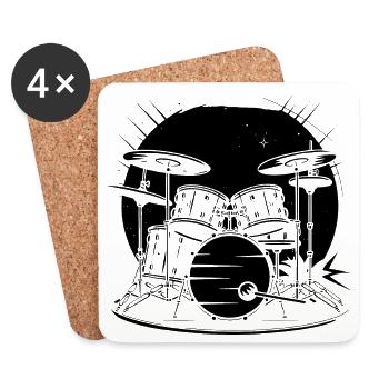 Drums Graphics - Coasters (set of 4) - white - Front