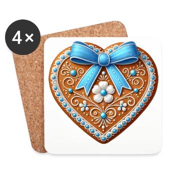 Gingerbread Heart: Sweet Tradition and Love Combined - Coasters (set of 4) - white - Front