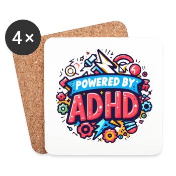 ADHS - Untersetzer (4er-Set) - Weiß - Vorne
