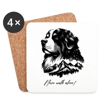 Bernese mountain dog - Coasters (set of 4) - white - Front