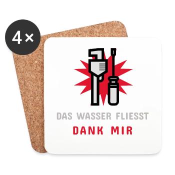 The water flows thanks to me - Coasters (set of 4) - white - Front