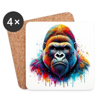 Gorilla - Coasters (set of 4) - white - Front