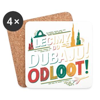Let's go! Where? We're flying to Dubai! Odlooot! - Coasters (set of 4) - white - Front