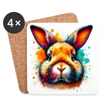 Rabbit - Coasters (set of 4) - white - Front