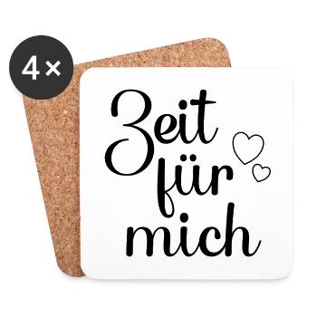 Zeit für mich - Untersetzer (4er-Set) - Weiß - Vorne