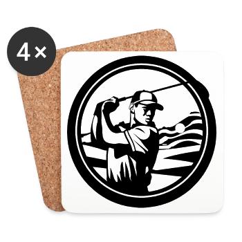 Golfspieler - Untersetzer (4er-Set) - Weiß - Vorne