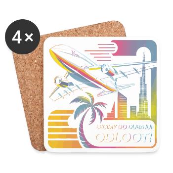 Nous nous envolons pour Dubaï - Odloot ! - Dessous de verre (lot de 4) - blanc - Devant