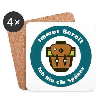 Always ready – I'm a scout - Coasters (set of 4) - white - Front
