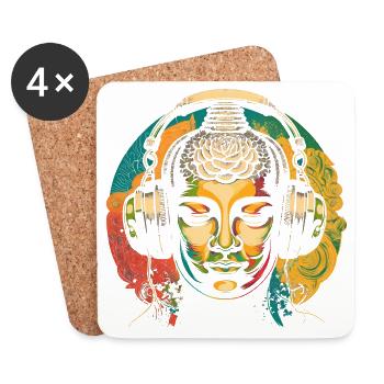Bouddha - Dessous de verre (lot de 4) - blanc - Devant