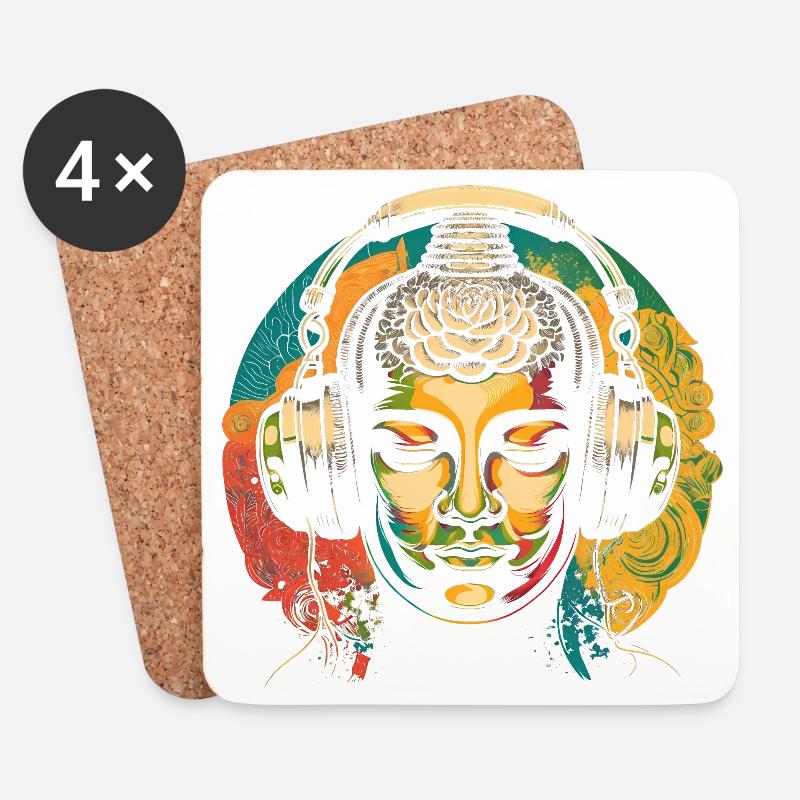 Buddha - Untersetzer (4er-Set) - Weiß