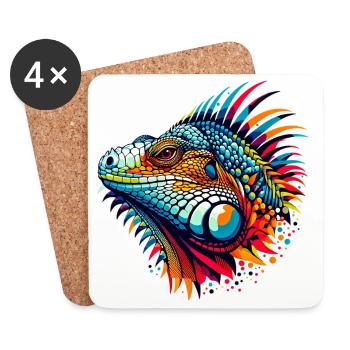 Iguana - Coasters (set of 4) - white - Front