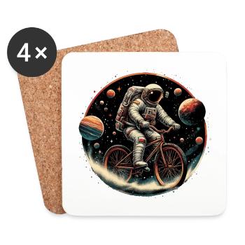 Vélo astronaute Orbid cyclisme cadeau - Dessous de verre (lot de 4) - blanc - Devant