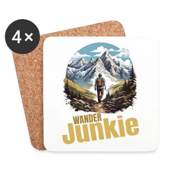 Wander Junkie - Untersetzer (4er-Set) - Weiß - Vorne