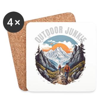 Outdoor Junkie - Untersetzer (4er-Set) - Weiß - Vorne