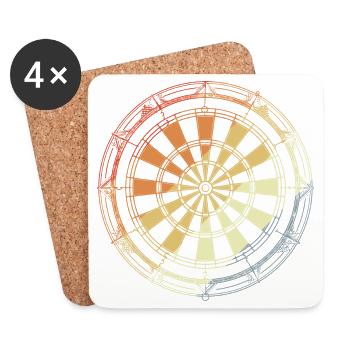 Jeu de fléchettes vintage - Dessous de verre (lot de 4) - blanc - Devant