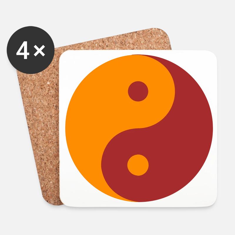 YIN YANG - Untersetzer (4er-Set) - Weiß