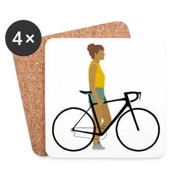 Fahrradliebe! - Untersetzer (4er-Set) - Weiß - Vorne
