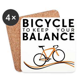 Balance and Ride Cycling Design - Coasters (set of 4) - white - Front