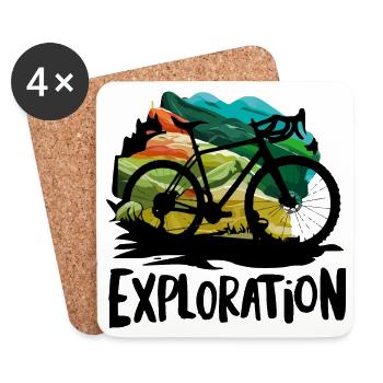 Aventure vibrante en vélo de gravier - Dessous de verre (lot de 4) - blanc - Devant