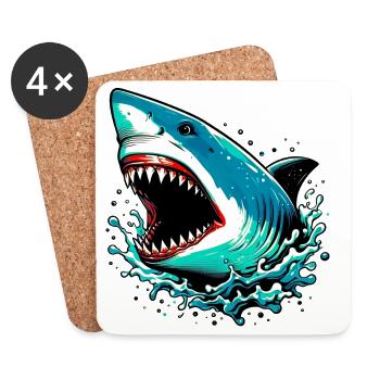 Shark - Coasters (set of 4) - white - Front