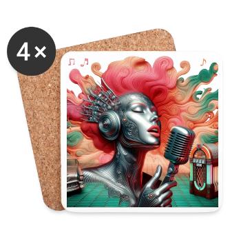 Vintage Singer Music - Coasters (set of 4) - white - Front