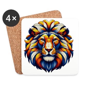Lion - Coasters (set of 4) - white - Front