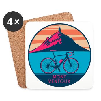 Design de T-shirt Mont Ventoux - Dessous de verre (lot de 4) - blanc - Devant