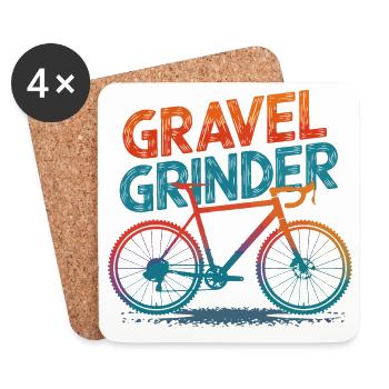 Gravel Grinder Fahrrad Illustration - Untersetzer (4er-Set) - Weiß - Vorne