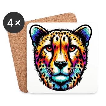 Gepard - Untersetzer (4er-Set) - Weiß - Vorne