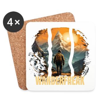 Wanderfreak - Untersetzer (4er-Set) - Weiß - Vorne
