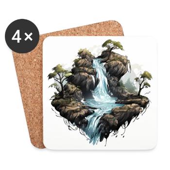 Waterfall 01 - Coasters (set of 4) - white - Front