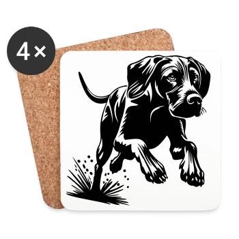 Magyar Vizsla - Coasters (set of 4) - white - Front