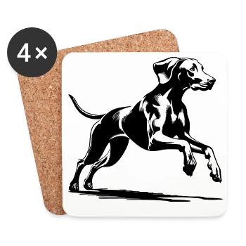 Weimaraner - Untersetzer (4er-Set) - Weiß - Vorne