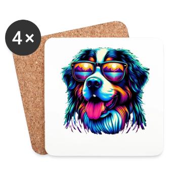Bouvier bernois - Dessous de verre (lot de 4) - blanc - Devant