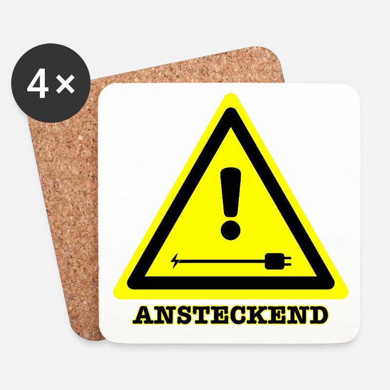 Ansteckend joke (DE) - Untersetzer (4er-Set) - Weiß