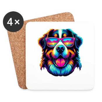 Berner Sennenhund - Untersetzer (4er-Set) - Weiß - Vorne