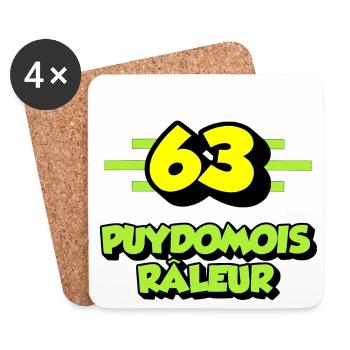 Puydomois râleur - Dessous de verre (lot de 4) - blanc - Devant