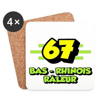 Bas-Rhinois râleur - Dessous de verre (lot de 4) - blanc - Devant
