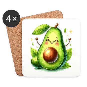 Avocado Funny Positive Optimism Gift - Coasters (set of 4) - white - Front