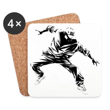 B Boy Graphic - Coasters (set of 4) - white - Front