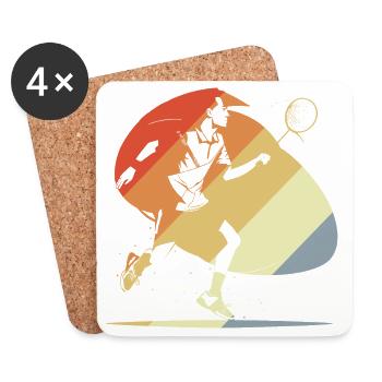 Vintage Badminton - Coasters (set of 4) - white - Front