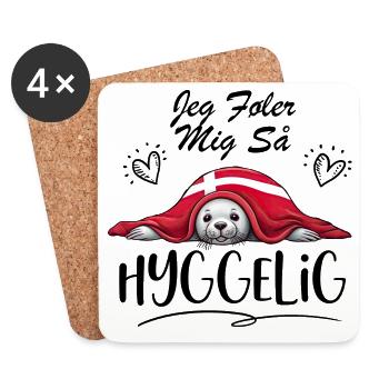 Jeg føler mig så hyggelig -b - Coasters (set of 4) - white - Front