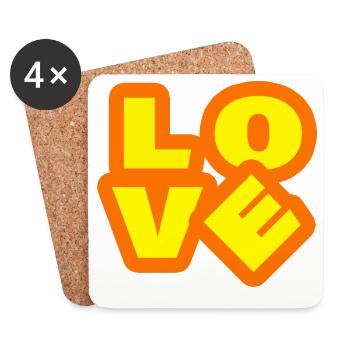 LOVE - Untersetzer (4er-Set) - Weiß - Vorne