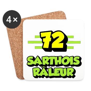 Sarthois râleur - Dessous de verre (lot de 4) - blanc - Devant