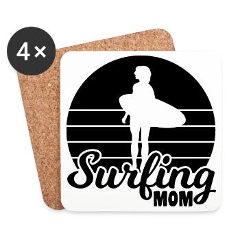Surfer Mama - Untersetzer (4er-Set) - Weiß - Vorne