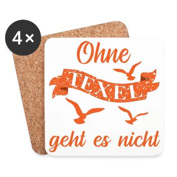 Texel Urlaub - Untersetzer (4er-Set) - Weiß - Vorne