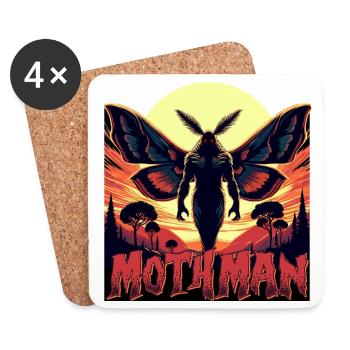 Mothman Monster Halloween - Untersetzer (4er-Set) - Weiß - Vorne
