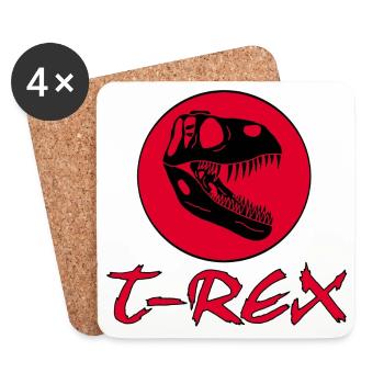 Tyrannosaurus Dinosaur - Coasters (set of 4) - white - Front