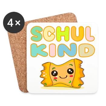 SCHWÄBISCHES SCHULKIND MAULTASCHEN KOSTÜME - Untersetzer (4er-Set) - Weiß - Vorne