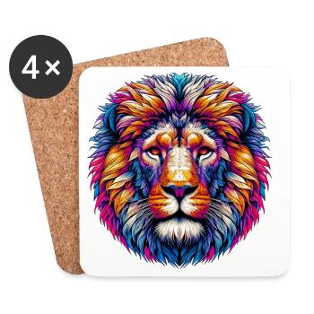 Lion - Coasters (set of 4) - white - Front